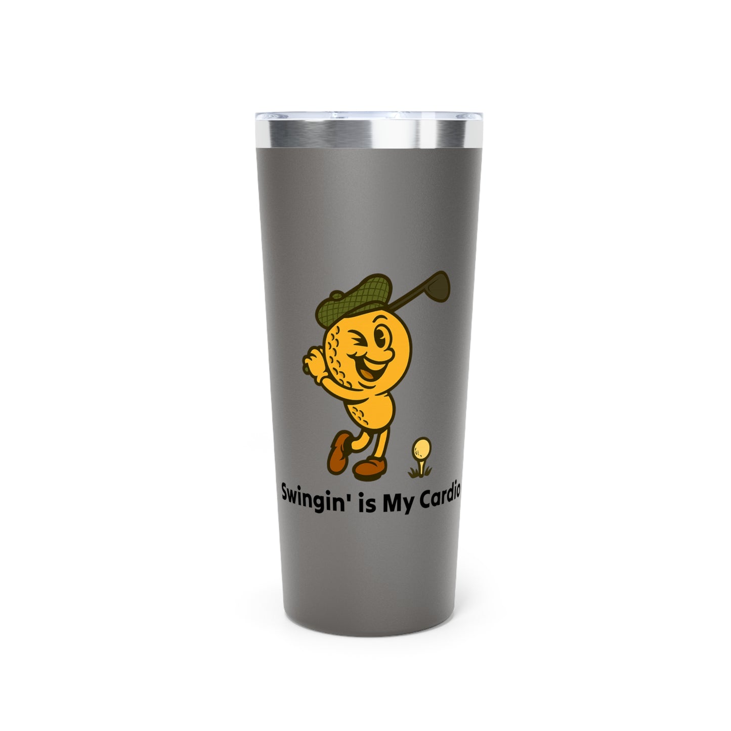 Stainless Steel Tumbler - Swingin' is My Cardio, 22oz