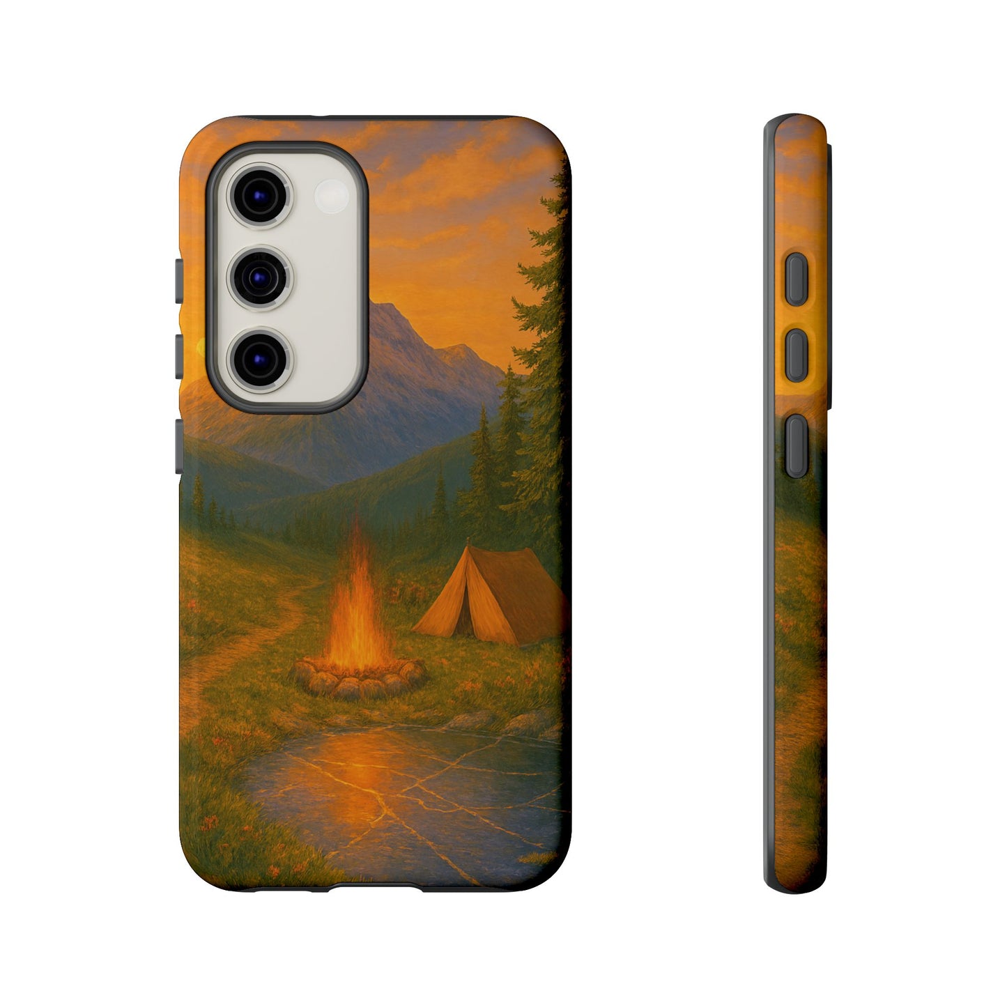 Tough Phone Case - Sunset Camping Scene