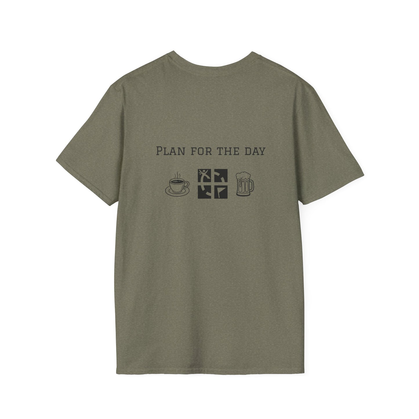 Unisex T-Shirt - Plan for the Day Geocache & Beer (2-sided graphic)