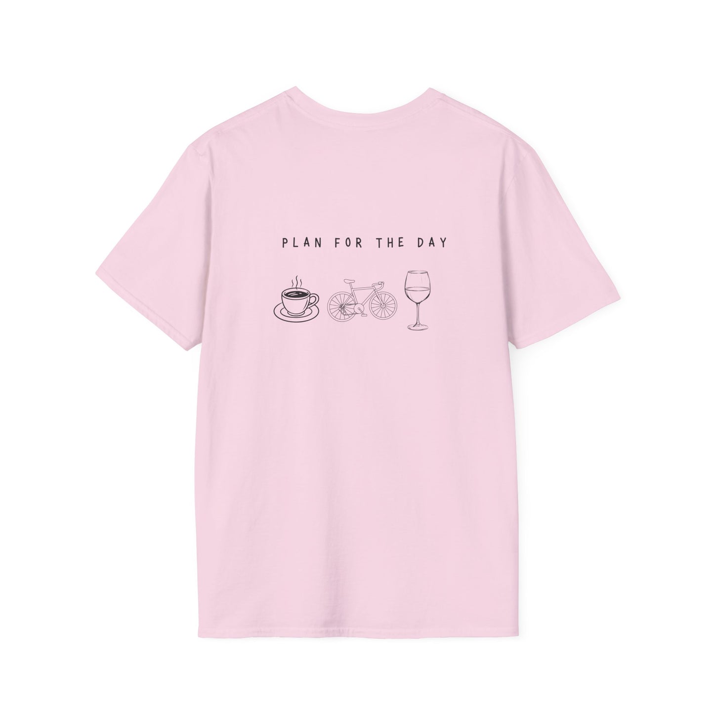 Unisex T-Shirt - Plan for the Day Bicycle & Wine (2-sided graphic)