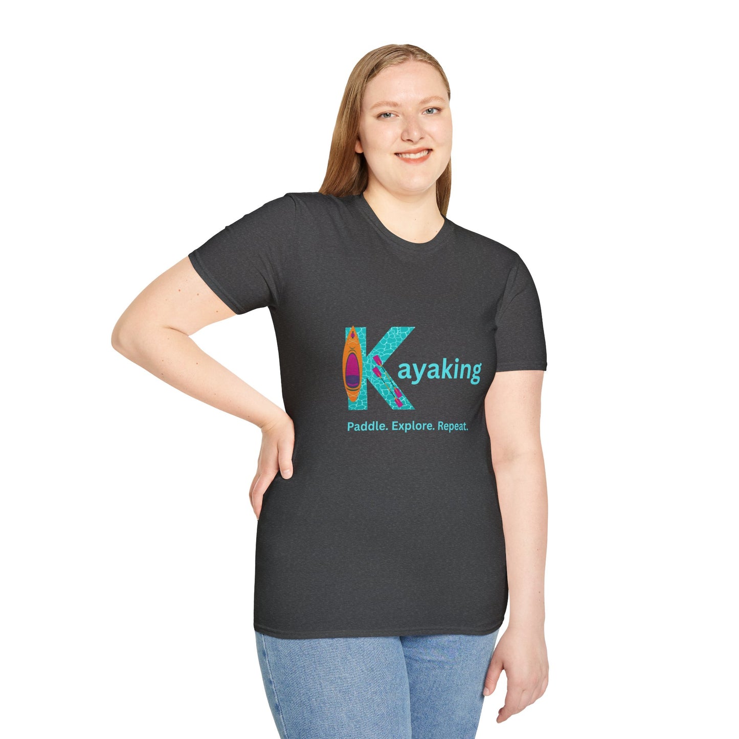 Unisex T-Shirt - Kayak, Paddle, Explore, Repeat