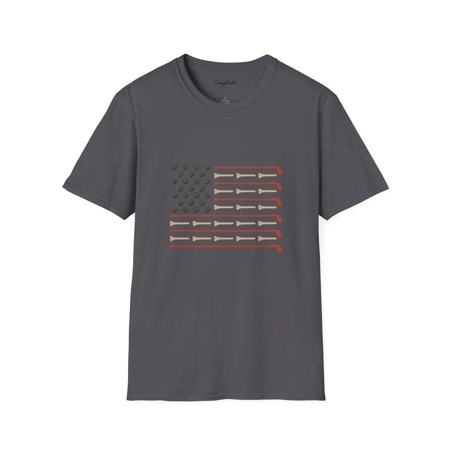Unisex T-Shirt - Vintage Golf Patriotic American Flag