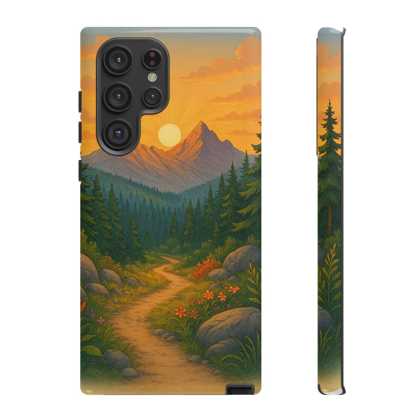 Tough Phone Case - Sunset Mountain Design