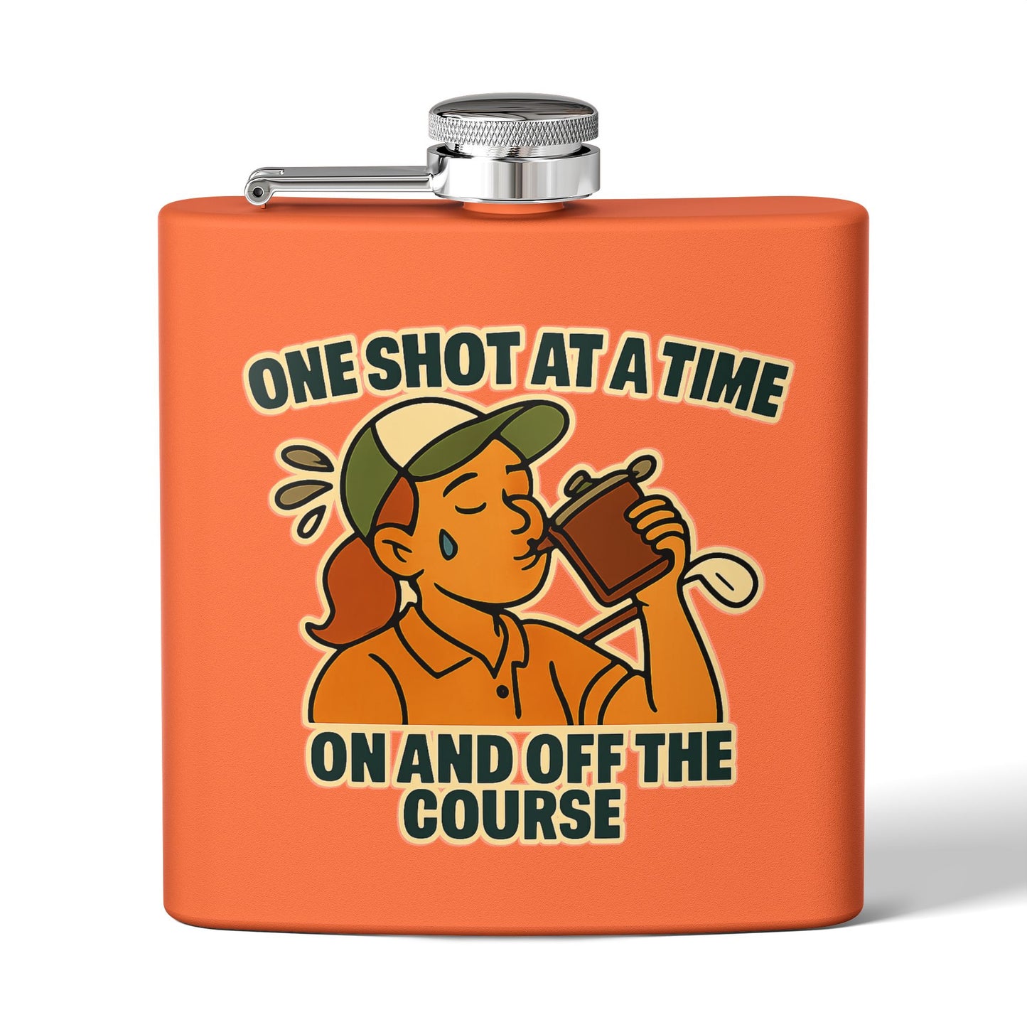 Golf Flask - One Shot at a Time On and Off the Course Design