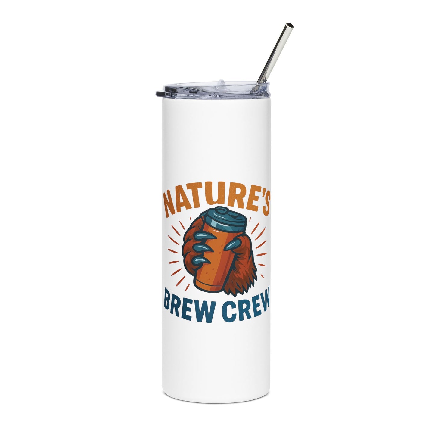 Stainless Steel Tumbler - Nature's Brew Crew , 20oz (Bear Claw)