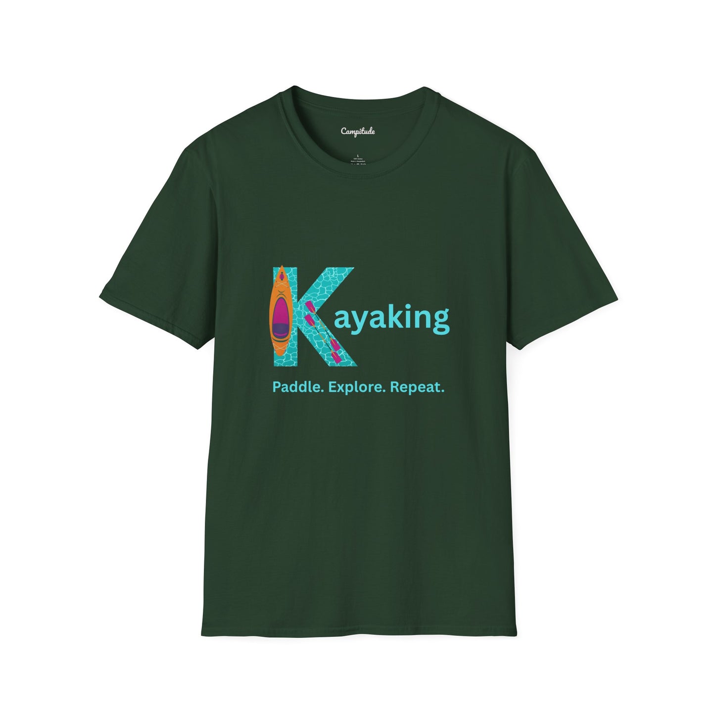 Unisex T-Shirt - Kayak, Paddle, Explore, Repeat
