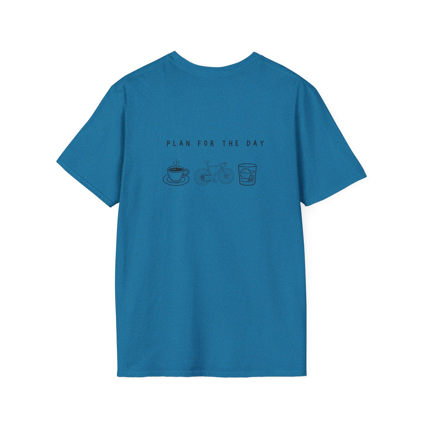 Unisex T-Shirt - Plan for the Day Bicycle & Bourbon (2-sided graphic)