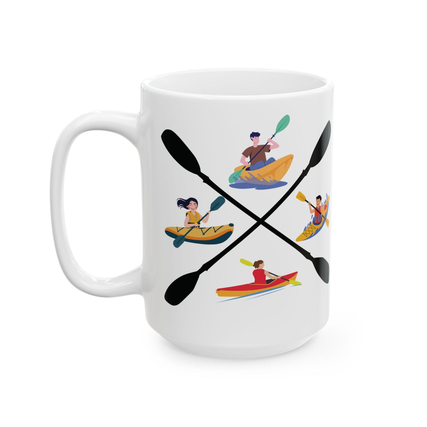 Ceramic Coffee Mug - Colorful Kayaking
