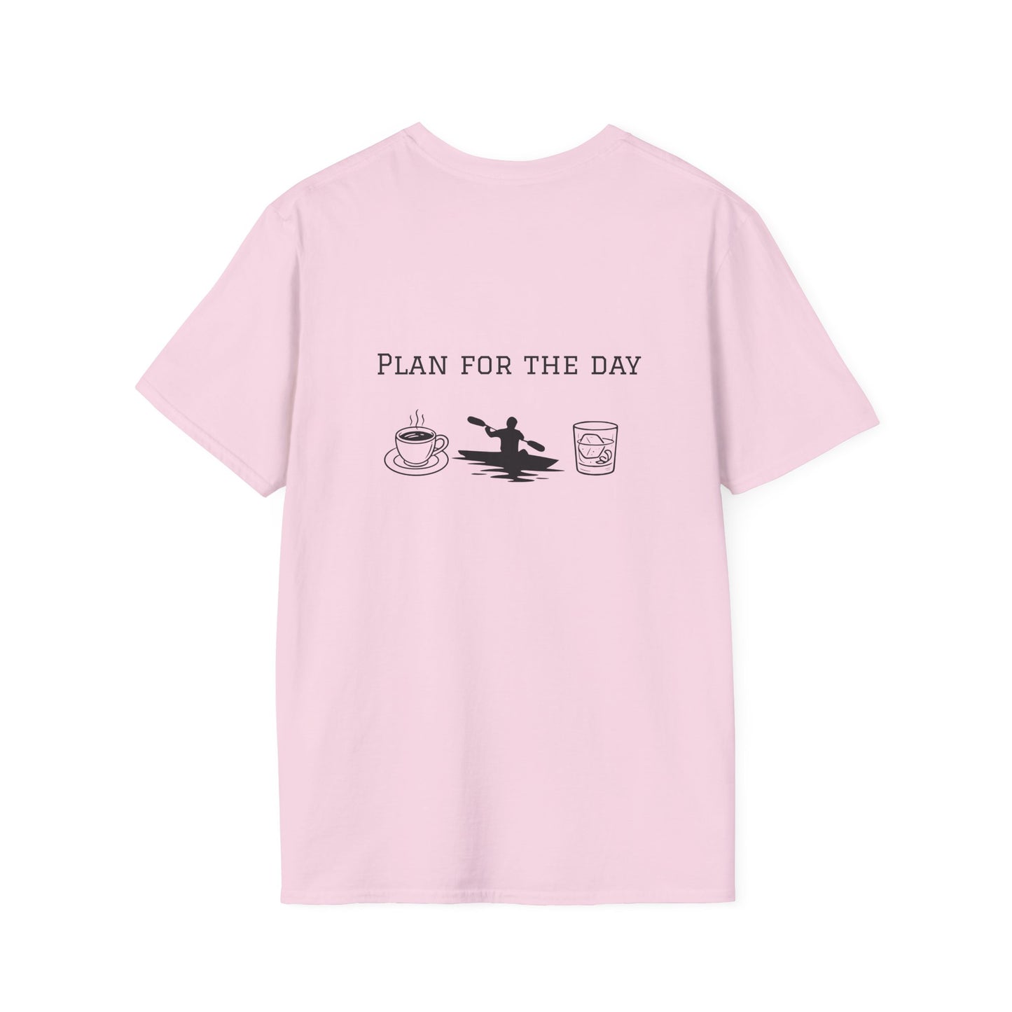 Unisex T-Shirt - Plan for the Day Kayaking & Bourbon (2-sided graphic)