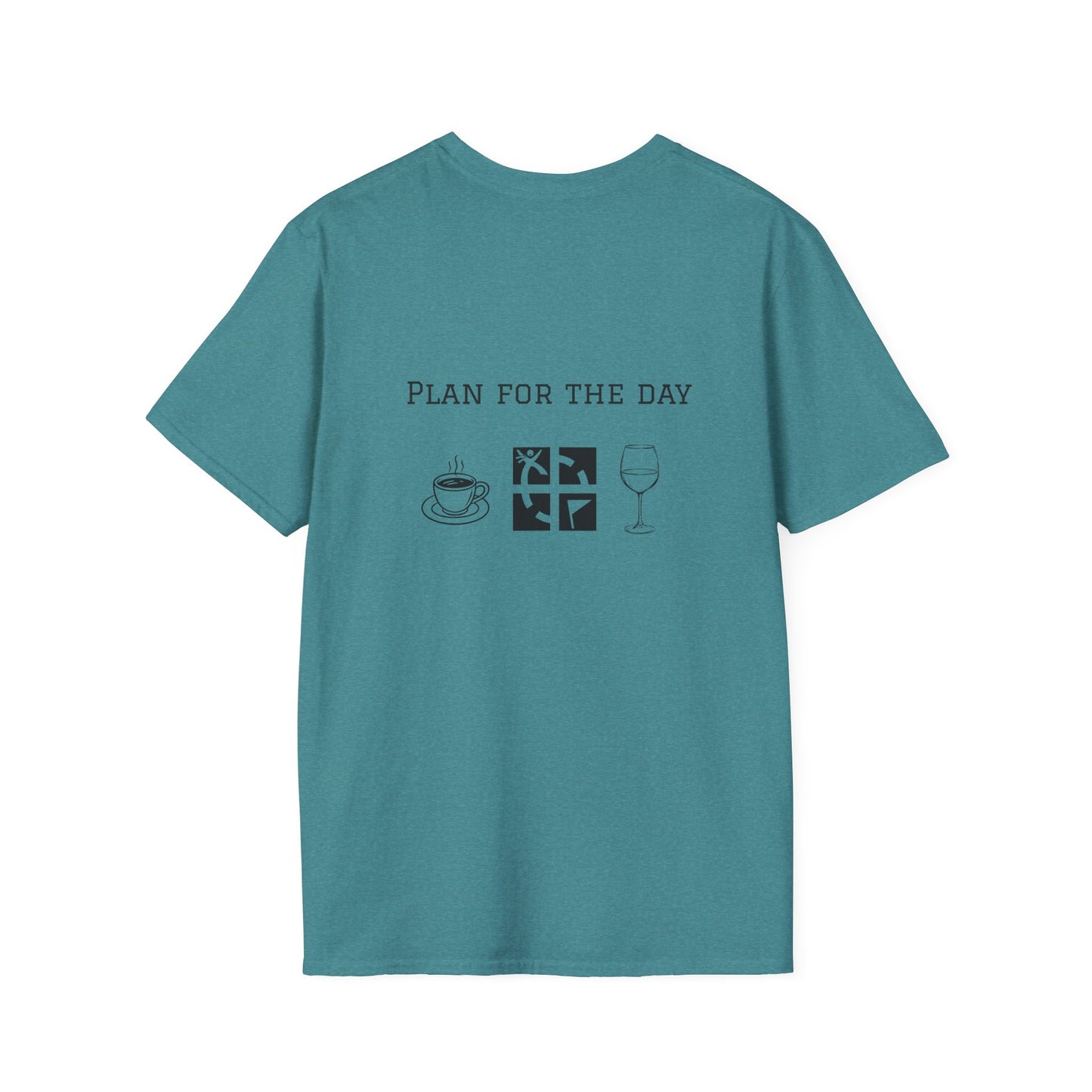 Unisex T-Shirt - Plan for the Day Geocache & Wine (2-sided graphic)