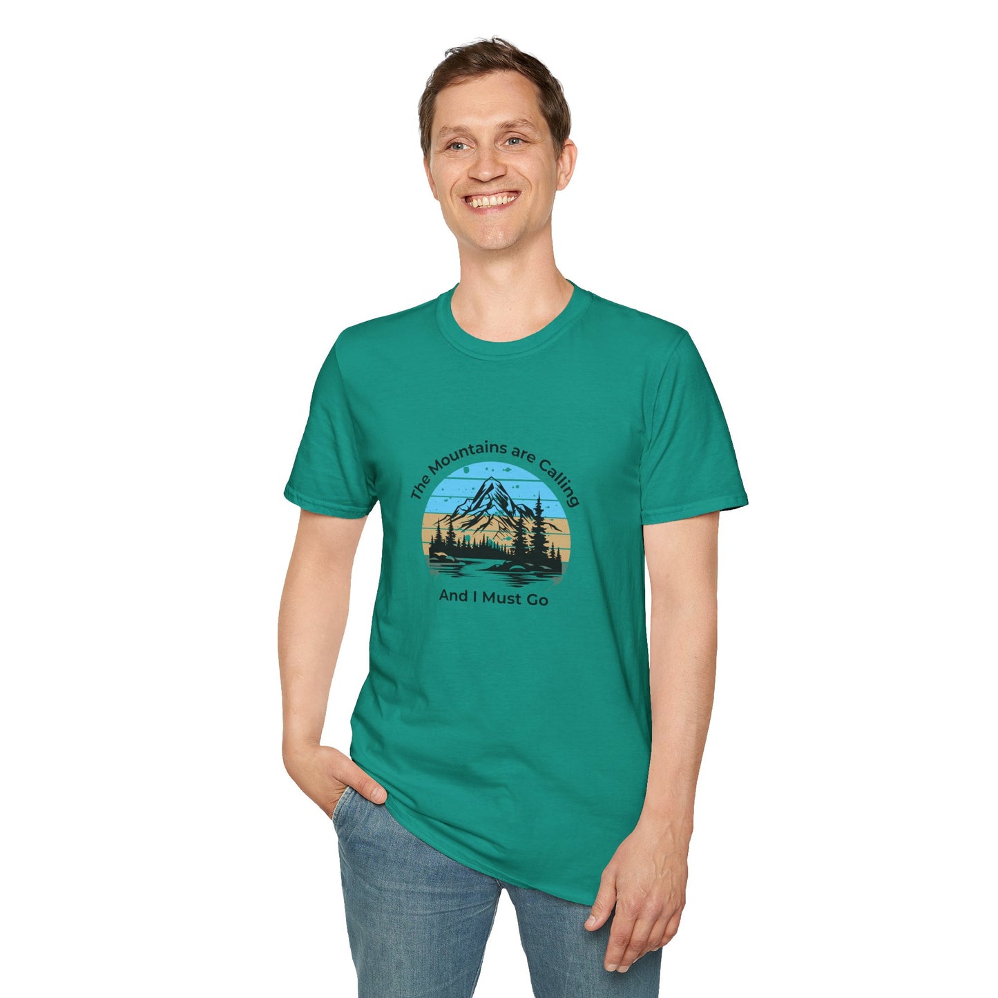 Unisex T-Shirt - The Mountains are Calling and I Must Go (front logo only)