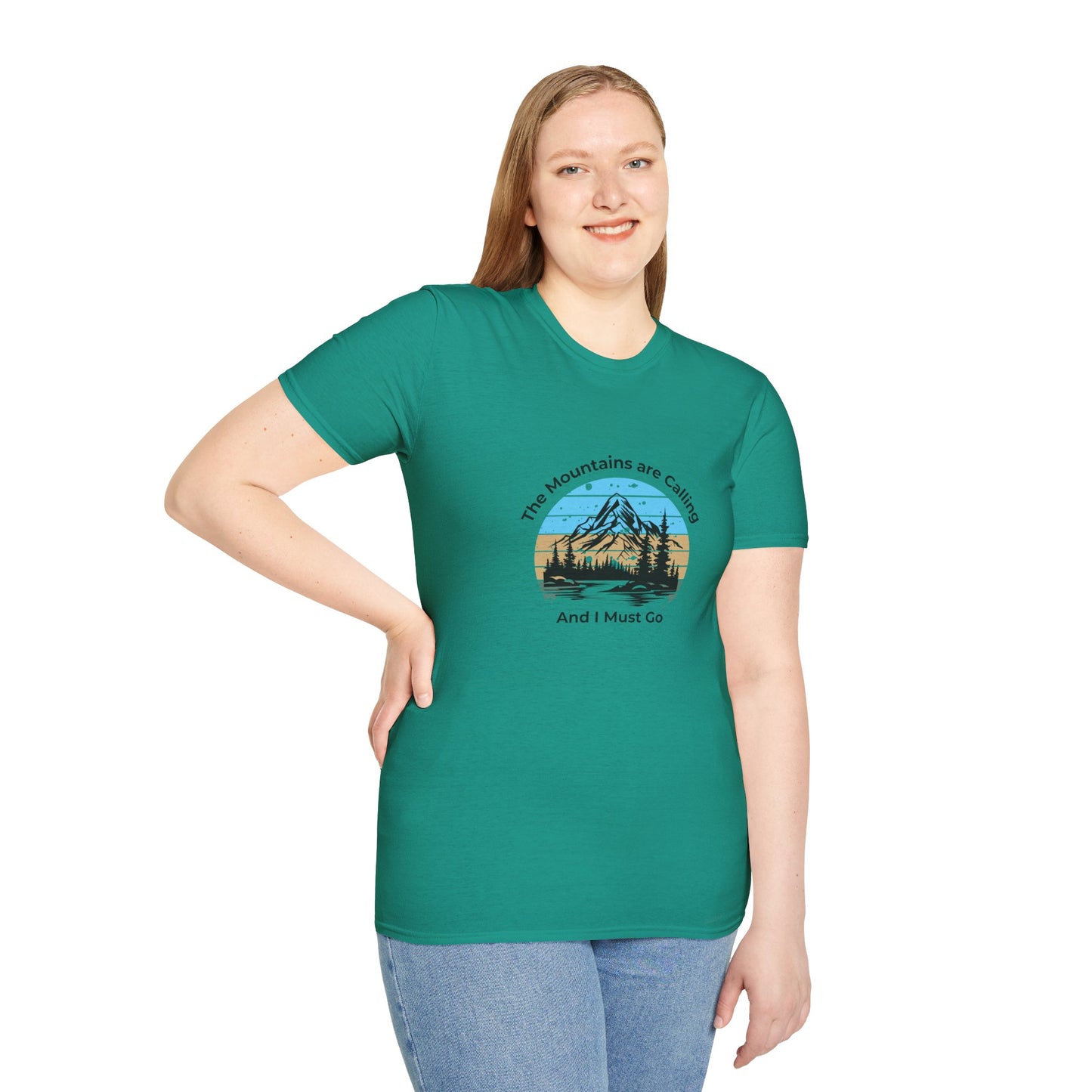 Unisex T-Shirt - The Mountains are Calling and I Must Go (front logo only)