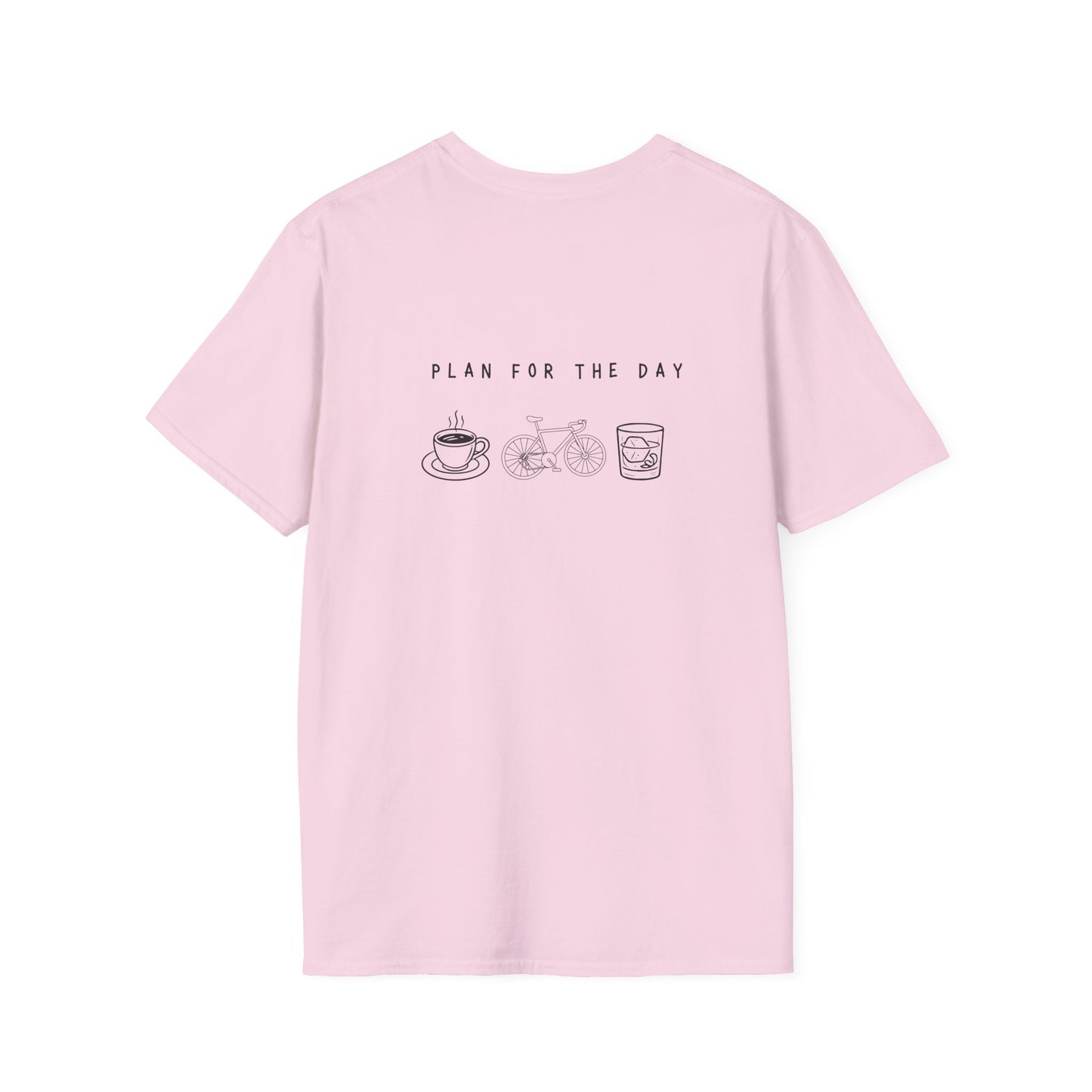 Unisex T-Shirt - Plan for the Day Bicycle & Bourbon (2-sided graphic)