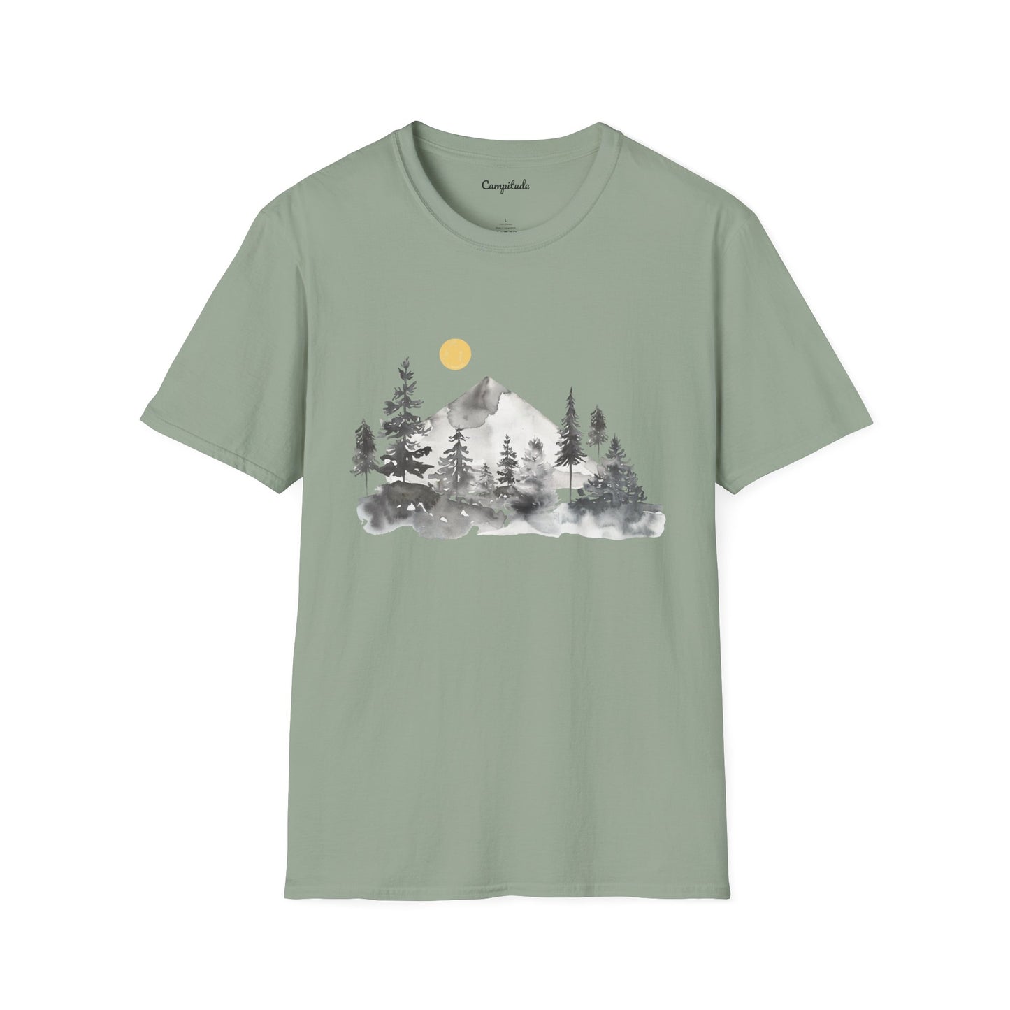 Unisex T-Shirt - Mountain Landscape with Moon