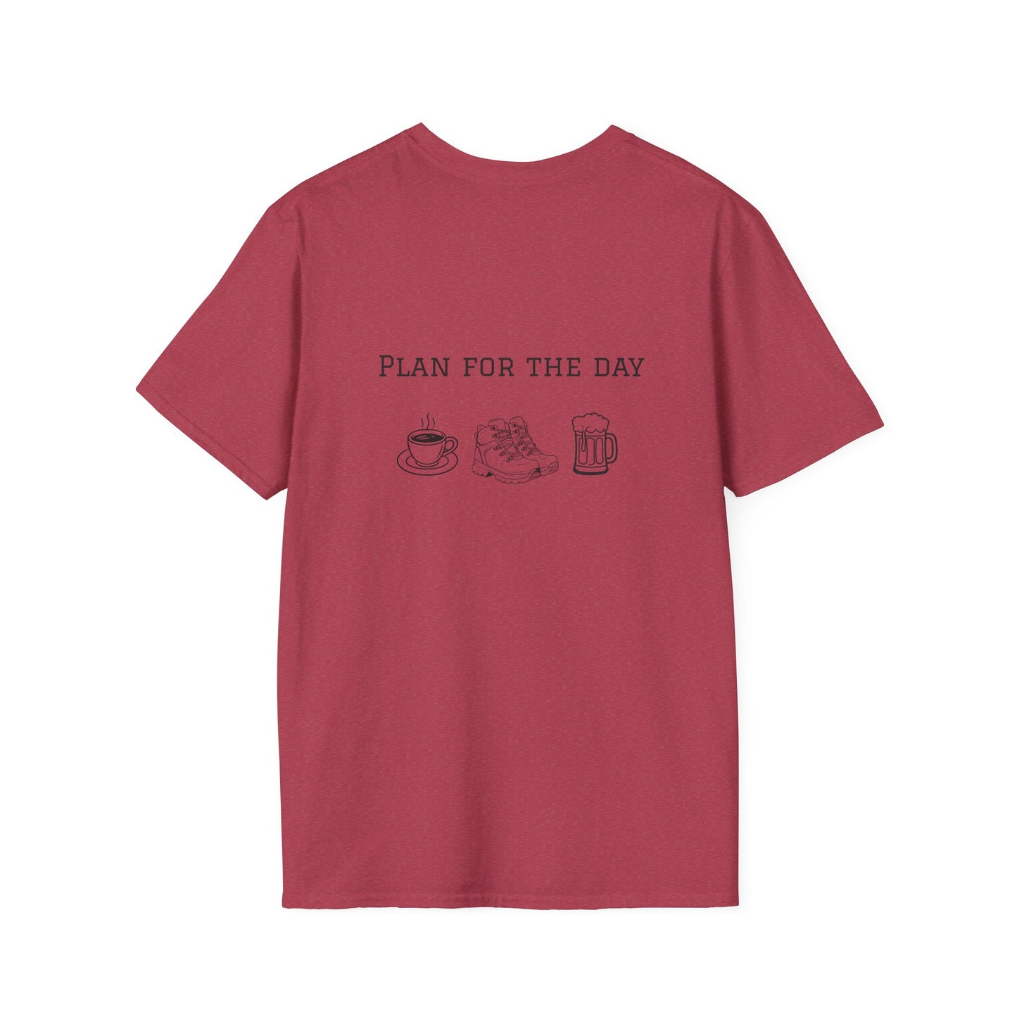 Unisex T-Shirt - Plan for the Day Hiking Boot & Beer (2-sided graphic)