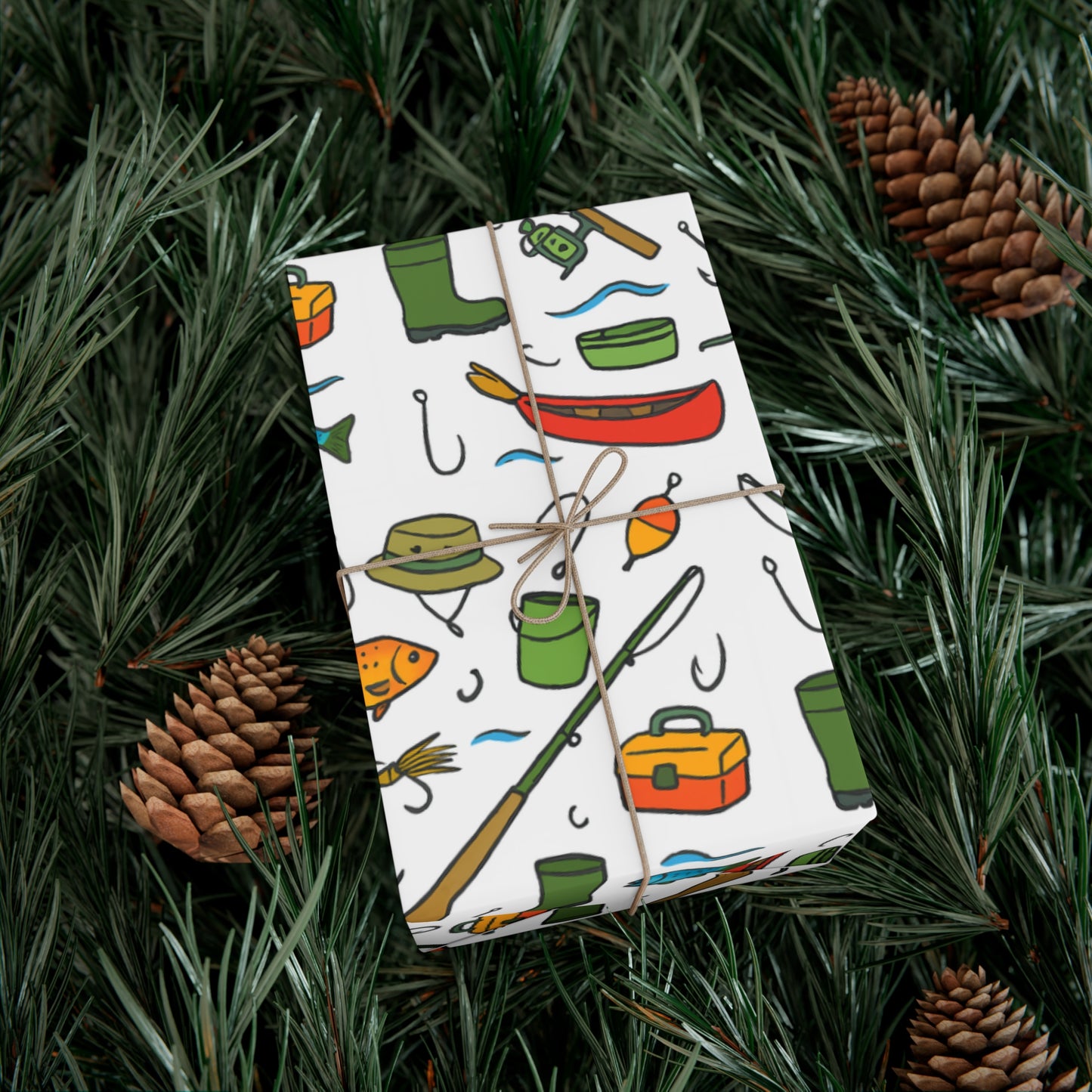 Eco-Friendly Fishing-Themed Gift Wrap Paper