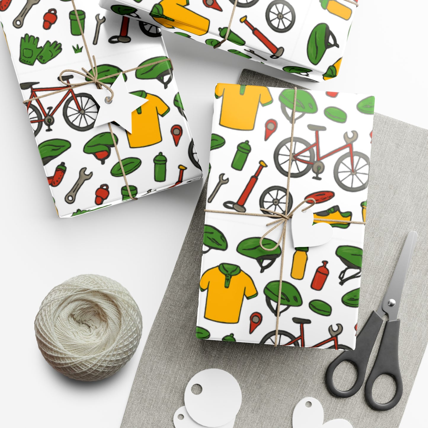 Eco-Friendly Cycling-Themed Gift Wrap Paper