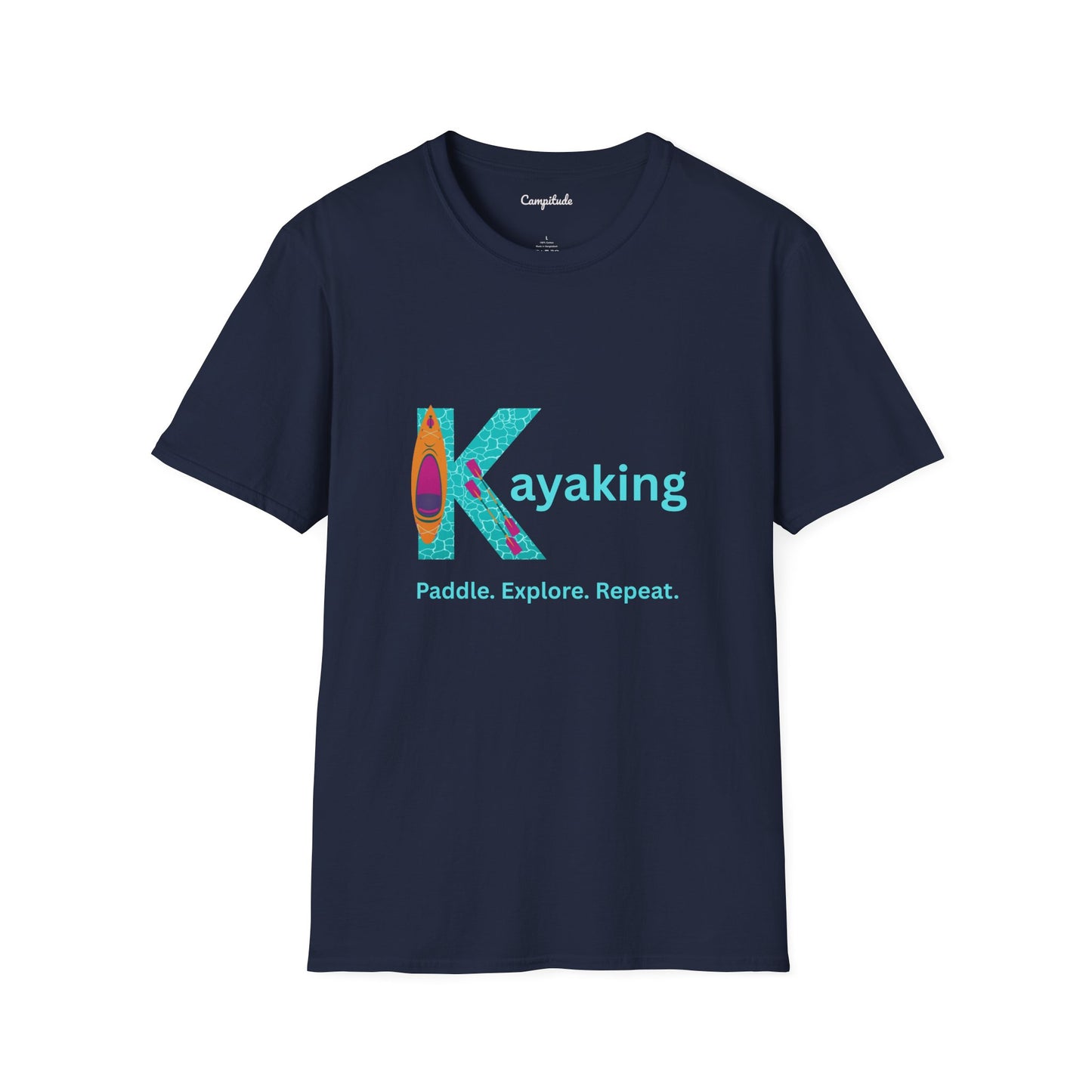 Unisex T-Shirt - Kayak, Paddle, Explore, Repeat