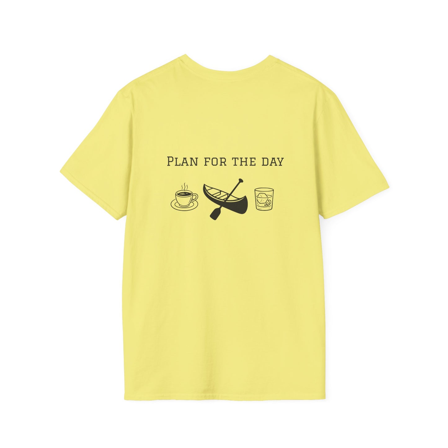 Unisex T-Shirt - Plan for the Day Canoeing & Bourbon (2-sided graphic)
