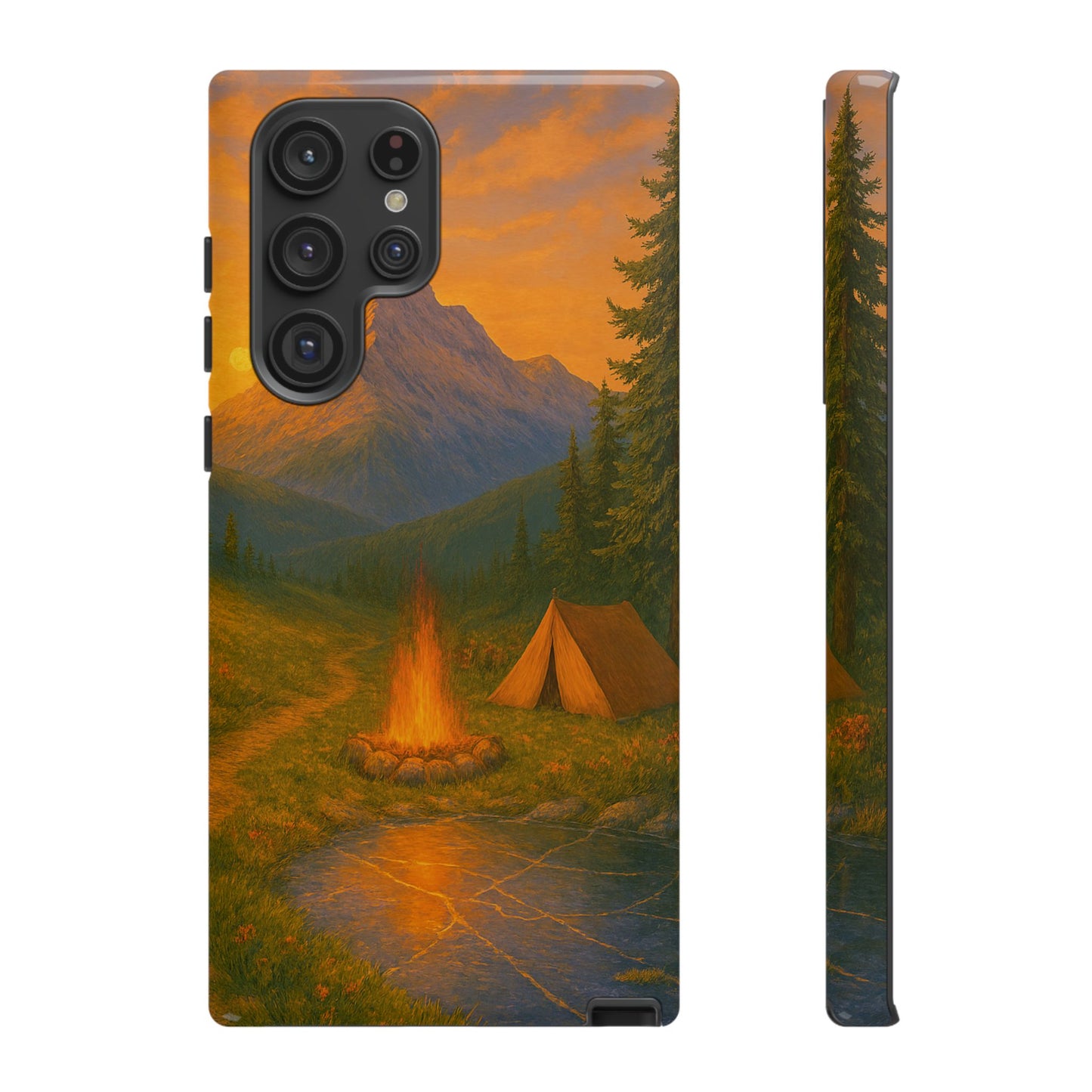 Tough Phone Case - Sunset Camping Scene