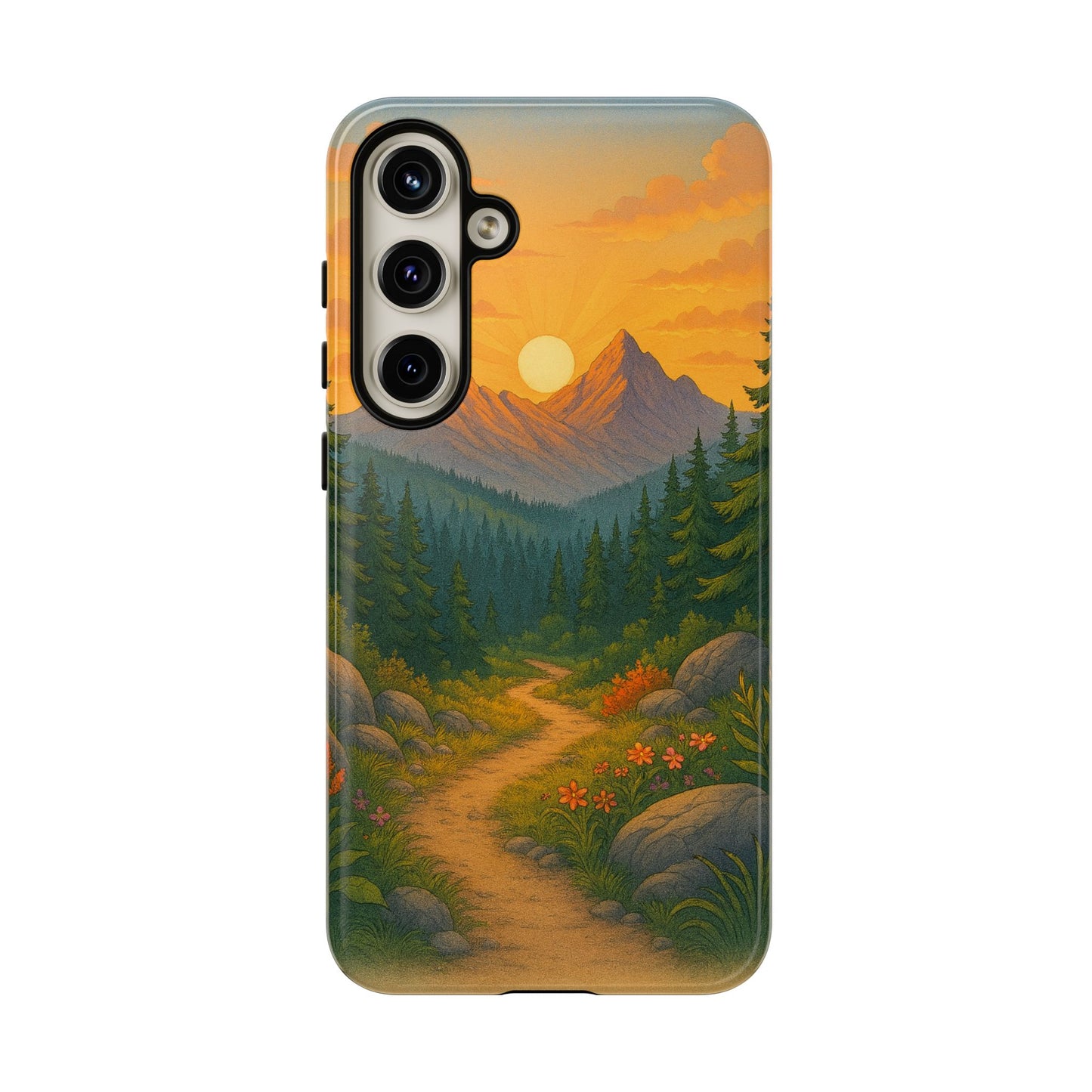 Tough Phone Case - Sunset Mountain Design