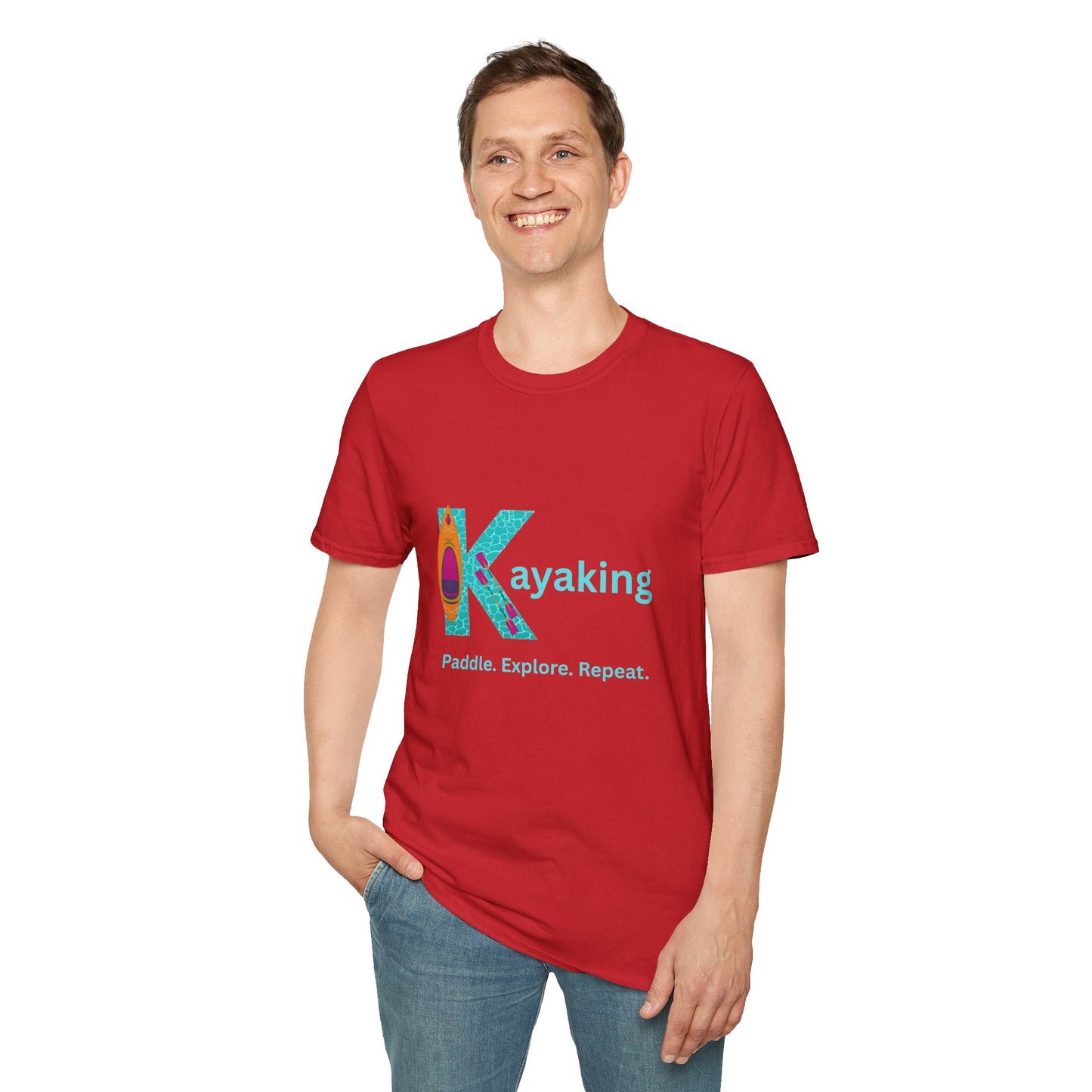 Unisex T-Shirt - Kayak, Paddle, Explore, Repeat
