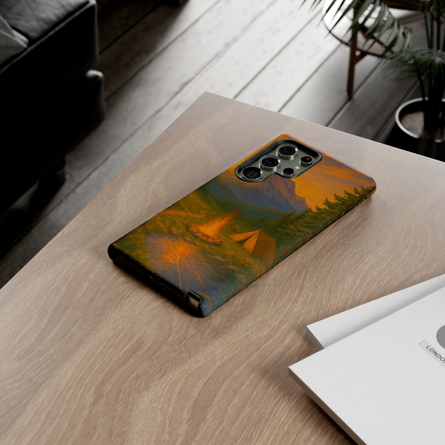 Tough Phone Case - Sunset Camping Scene
