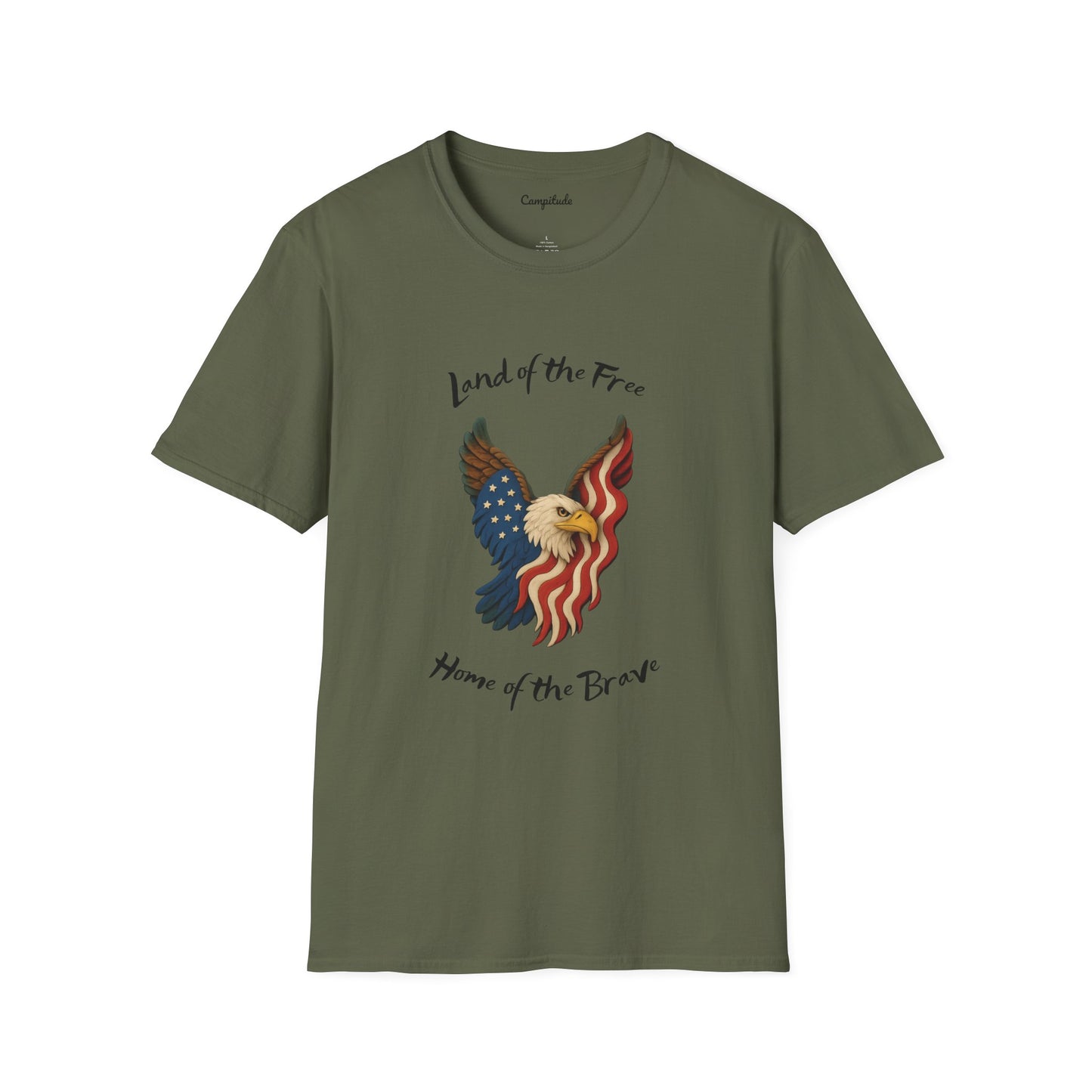 Unisex T-Shirt - Land of the Free, Home of the Brave Patriotic Eagle