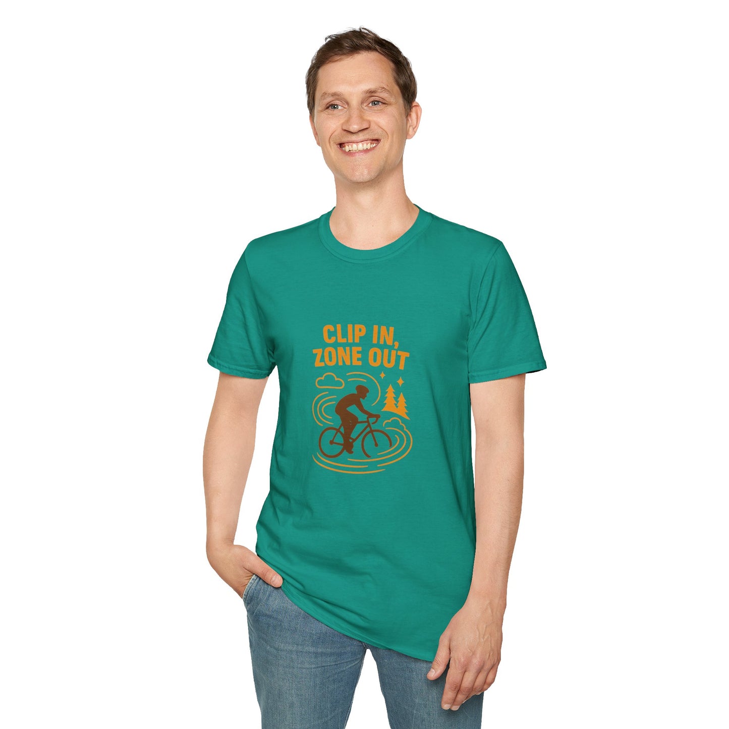 Unisex T-Shirt - Cyclist Clip in, Zone Out
