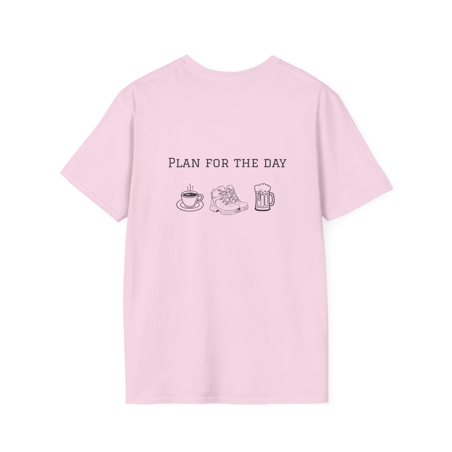 Unisex T-Shirt - Plan for the Day Hiking Boot & Beer (2-sided graphic)