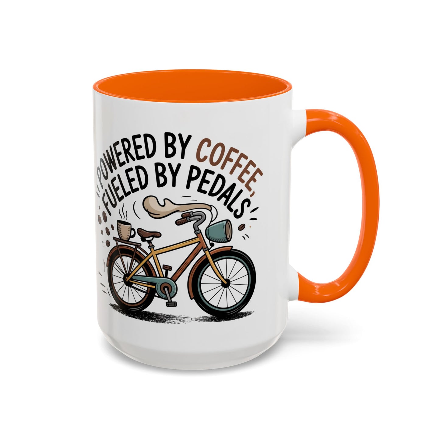 Ceramic Coffee Mug - Powered By Coffee, Fueled By Pedals