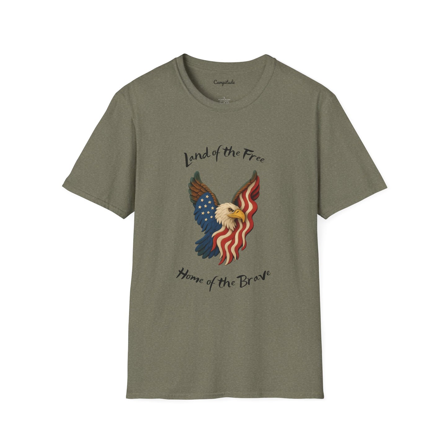 Unisex T-Shirt - Land of the Free, Home of the Brave Patriotic Eagle
