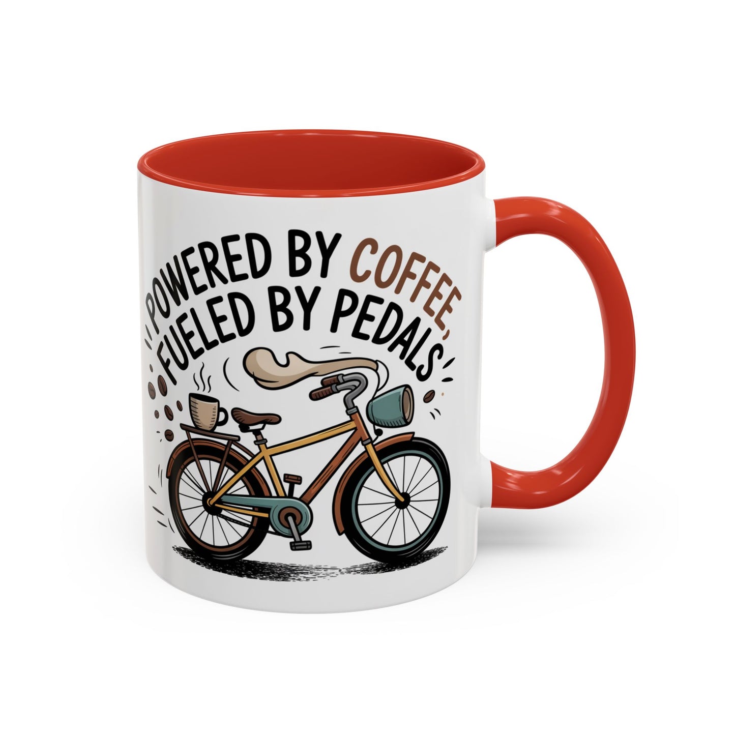 Ceramic Coffee Mug - Powered By Coffee, Fueled By Pedals