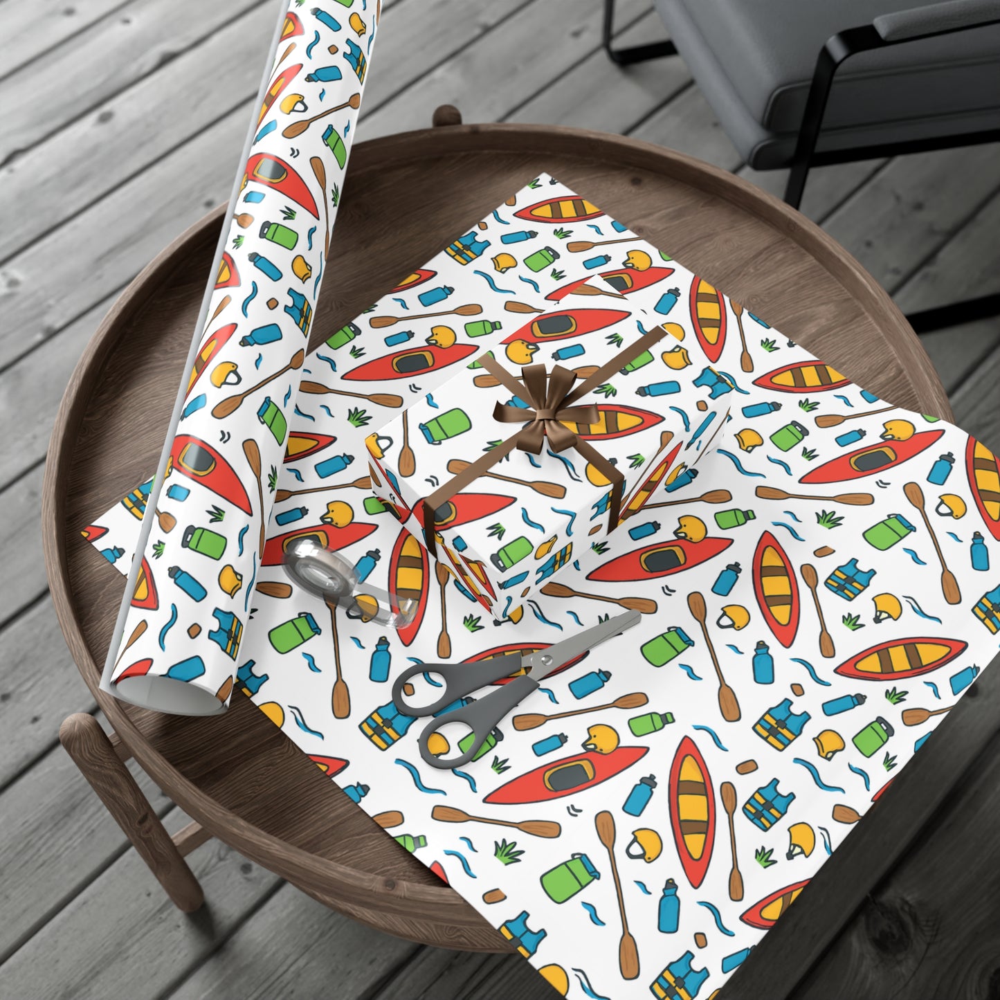Eco-Friendly Canoe-Themed Gift Wrap Paper