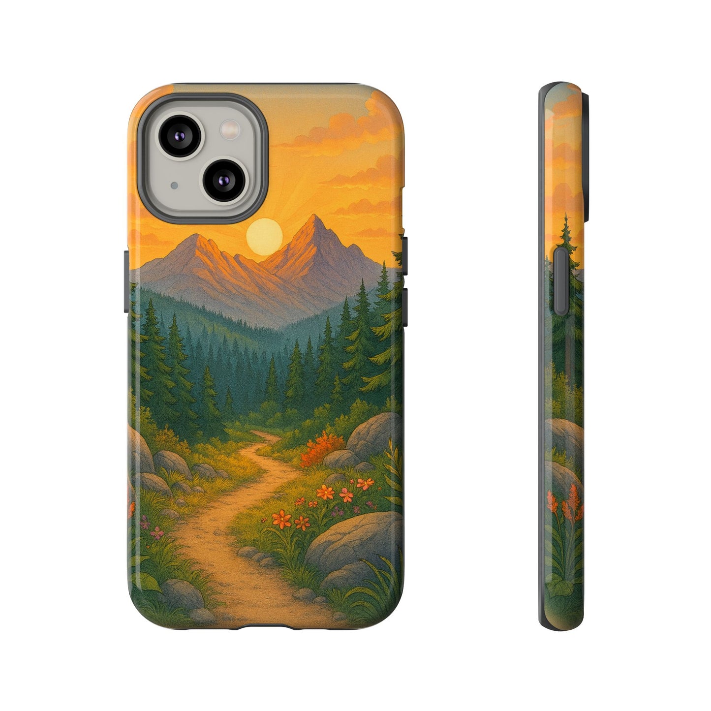 Tough Phone Case - Sunset Mountain Design