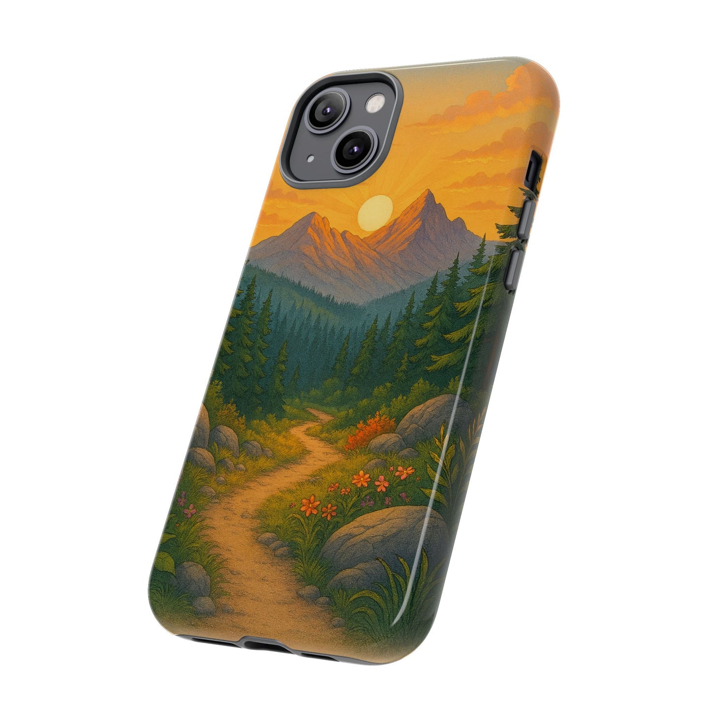 Tough Phone Case - Sunset Mountain Design