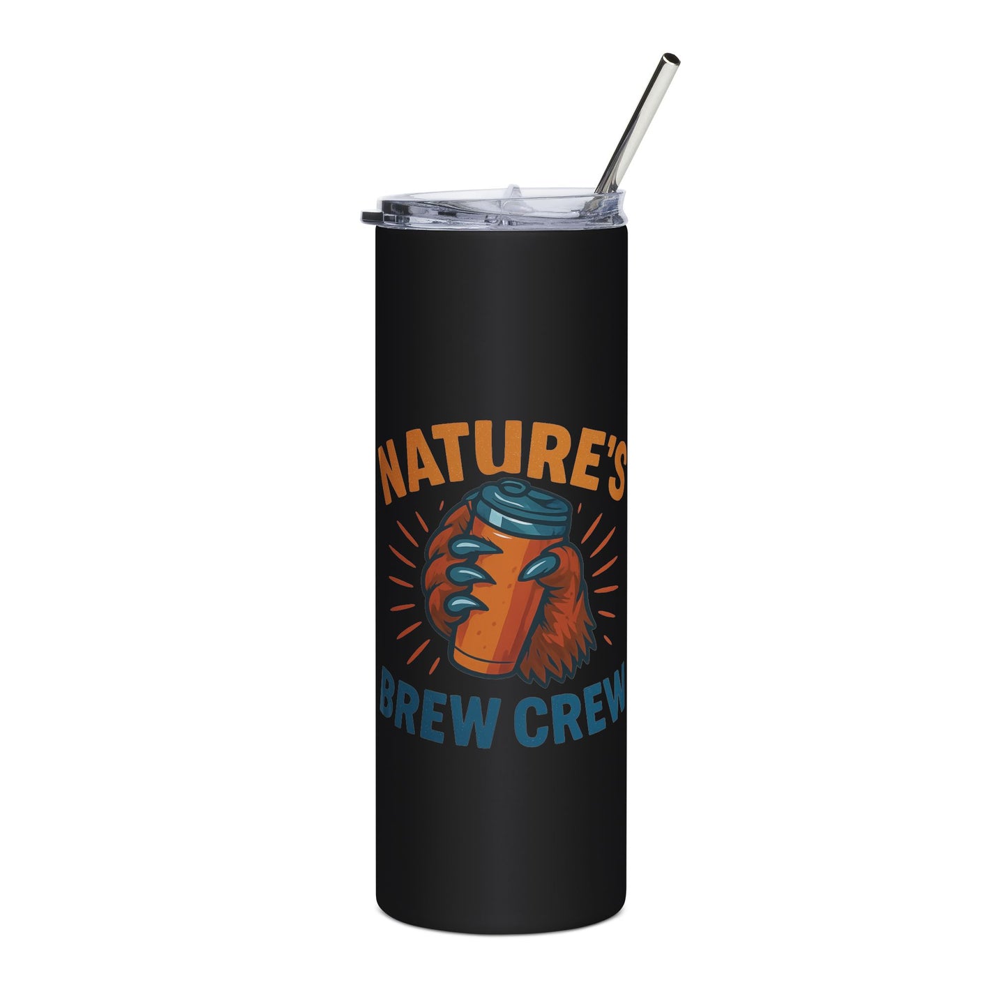 Stainless Steel Tumbler - Nature's Brew Crew , 20oz (Bear Claw)