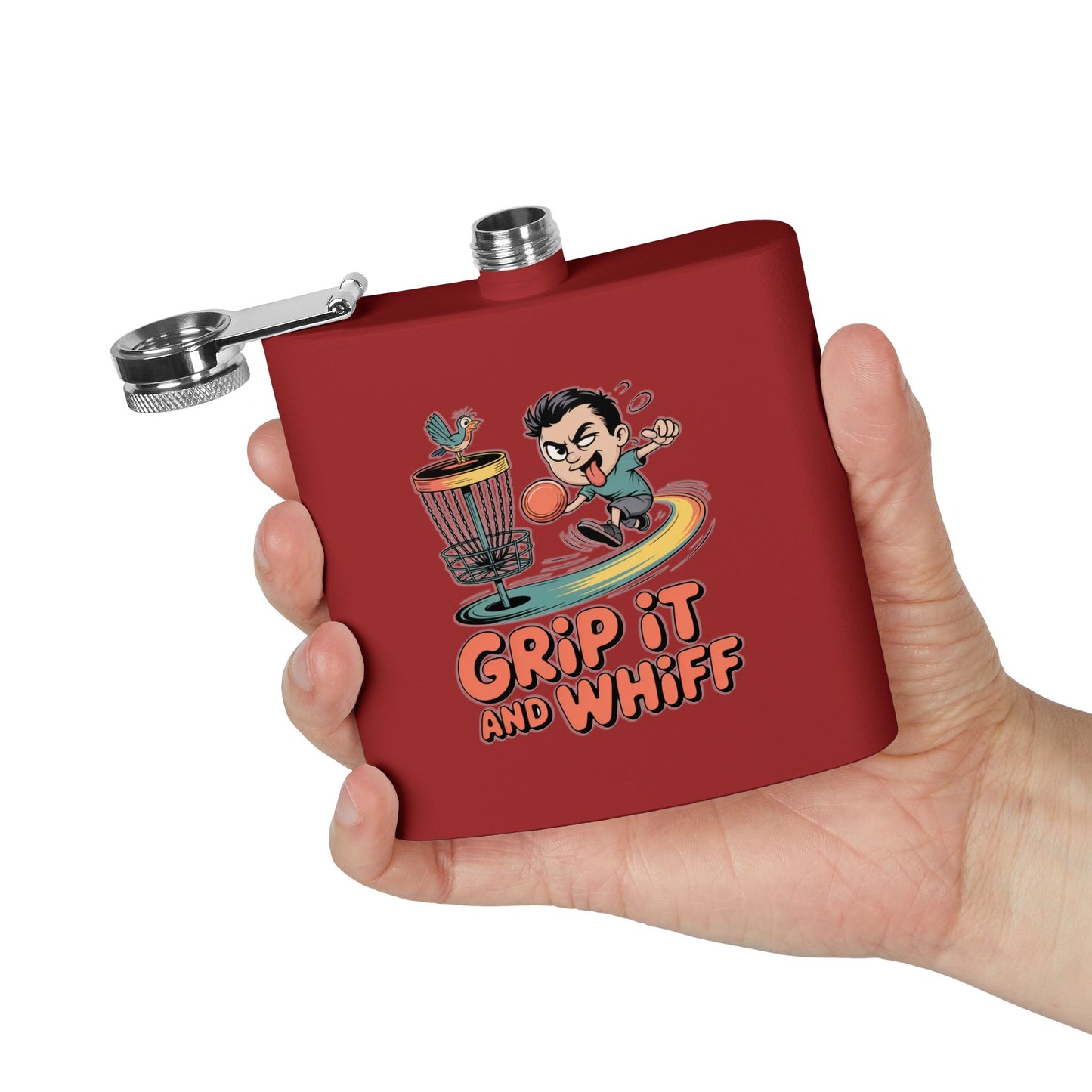 Disc Golf Flask - Fun Grip It and Whiff Design
