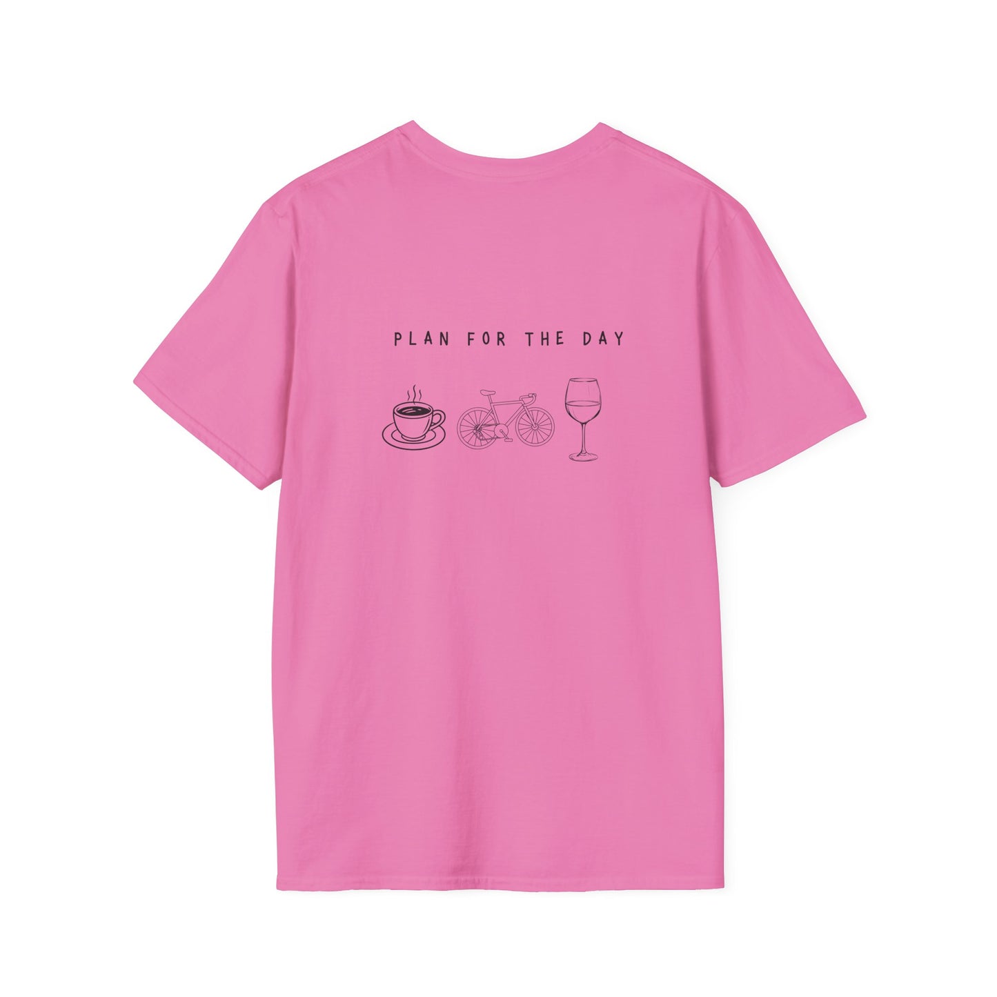 Unisex T-Shirt - Plan for the Day Bicycle & Wine (2-sided graphic)