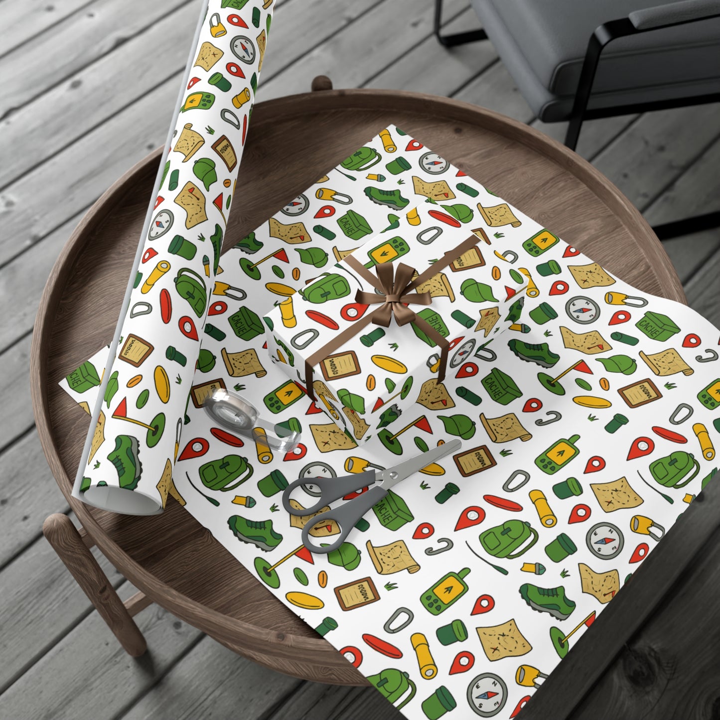 Eco-Friendly Geocaching-Themed Gift Wrap Paper