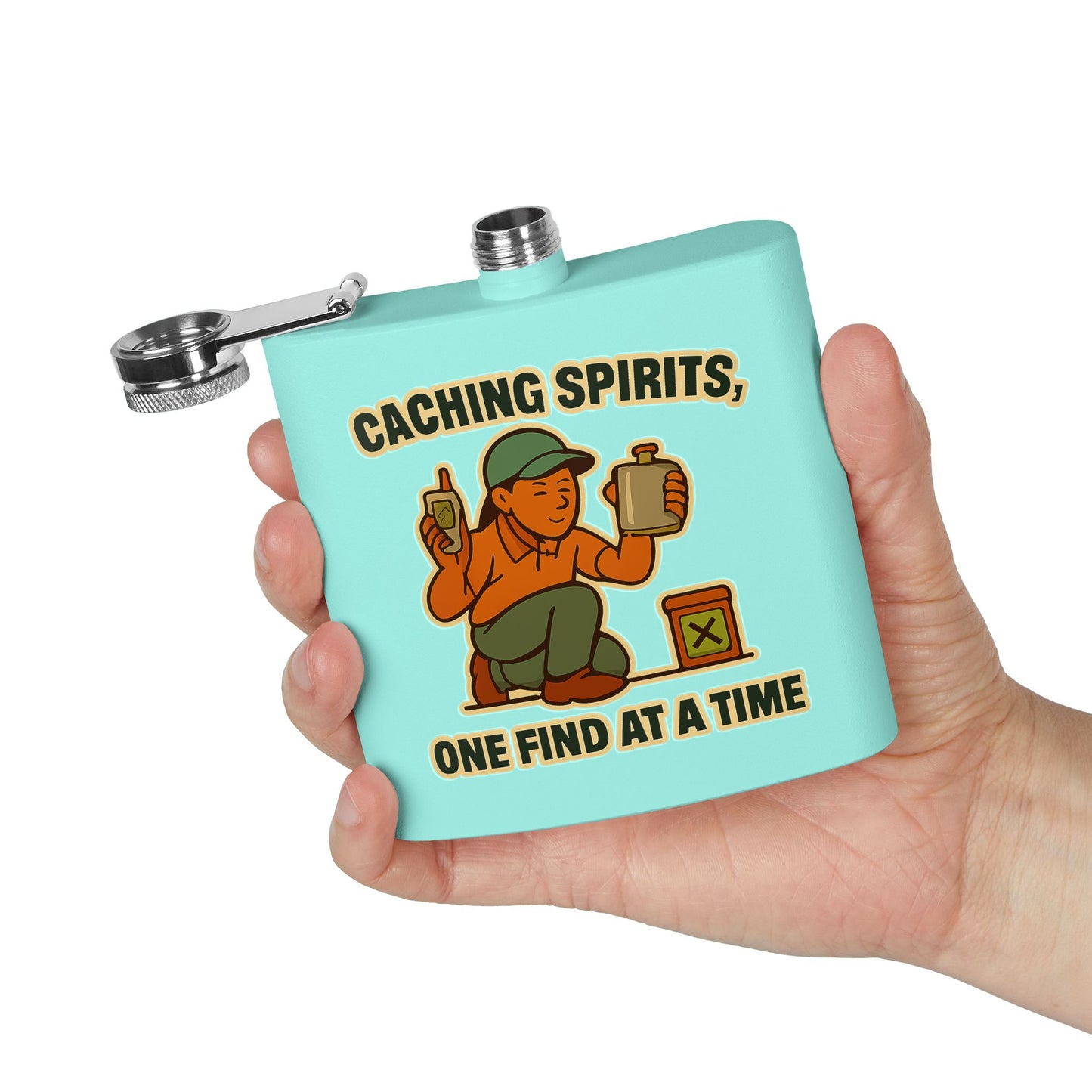 Geocache Flask - Caching Spirits, One Find at a Time Design