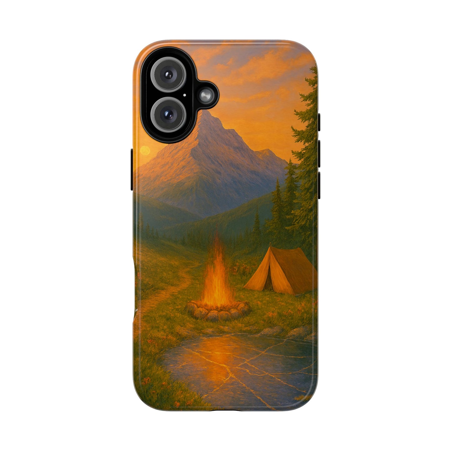 Tough Phone Case - Sunset Camping Scene