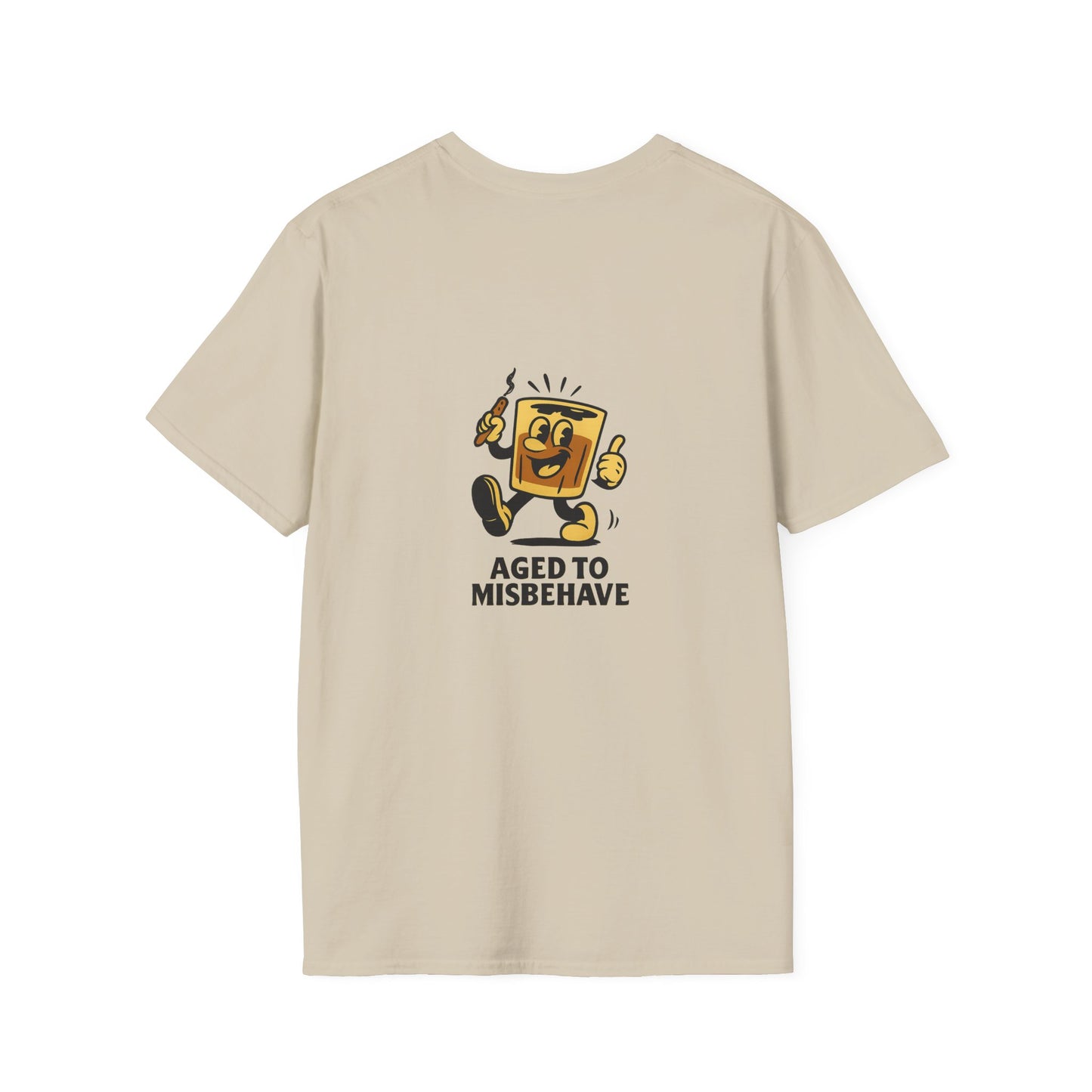 Unisex T-Shirt - Aged to Misbehave - Scotch/Bourbon (2-sided graphic)