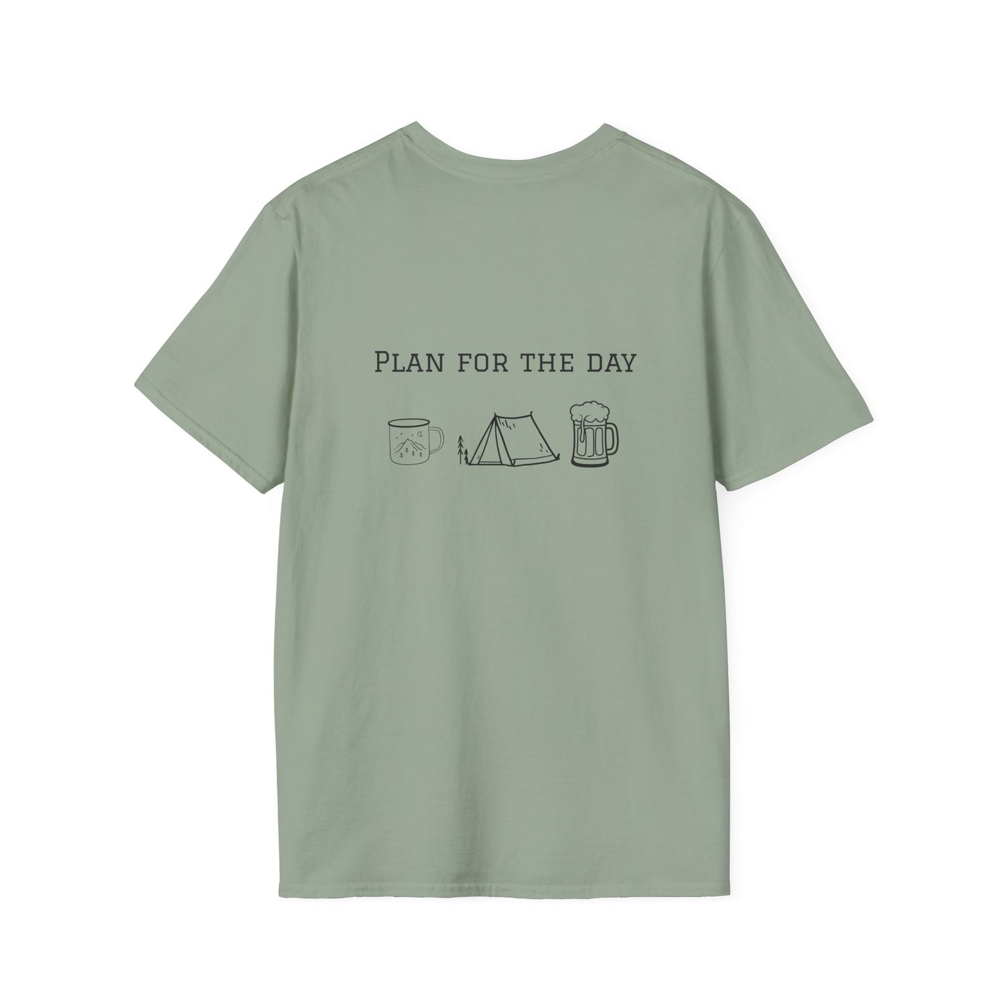 Unisex T-Shirt - Plan for the Day Camping & Beer (2-sided graphic)