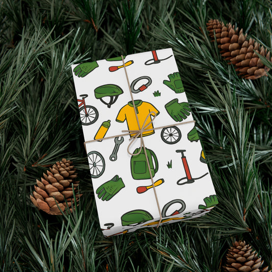 Eco-Friendly Bicyclist-Themed Gift Wrap Paper