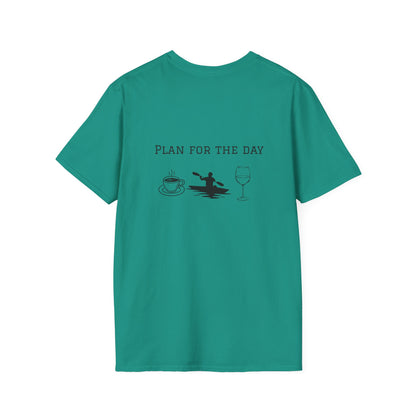 Unisex T-Shirt - Plan for the Day Kayaking & Wine (2-sided graphic)