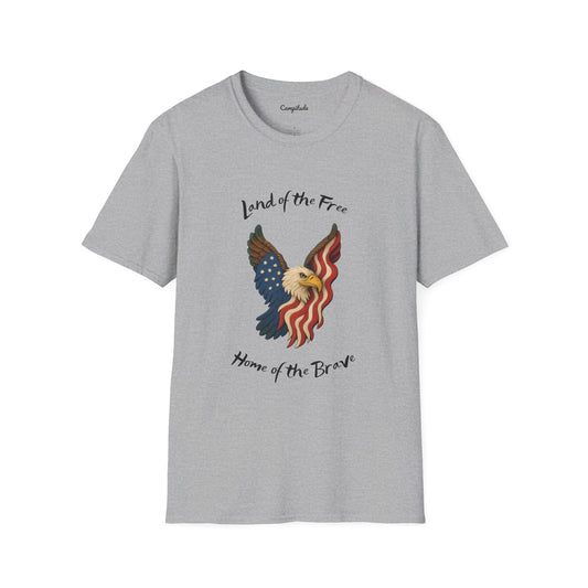 Unisex T-Shirt - Land of the Free, Home of the Brave Patriotic Eagle