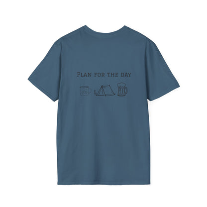 Unisex T-Shirt - Plan for the Day Camping & Beer (2-sided graphic)