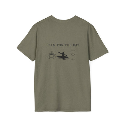 Unisex T-Shirt - Plan for the Day Kayaking & Wine (2-sided graphic)