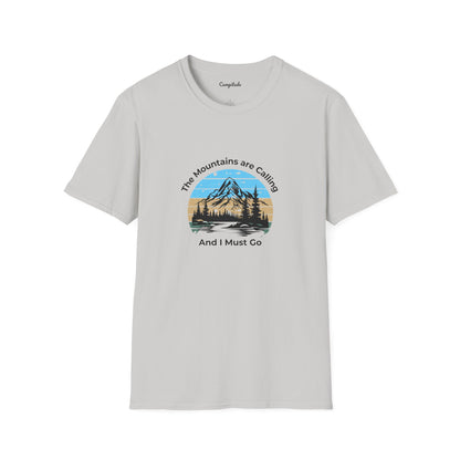 Unisex T-Shirt - The Mountains are Calling and I Must Go (front logo only)